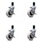 Service Caster 3 Inch Thermoplastic Wheel 1-5/8 Inch Expanding Stem Caster with Brakes, 4PK SCC-EX05S310-TPRS-SLB-158-4 - alternate 1